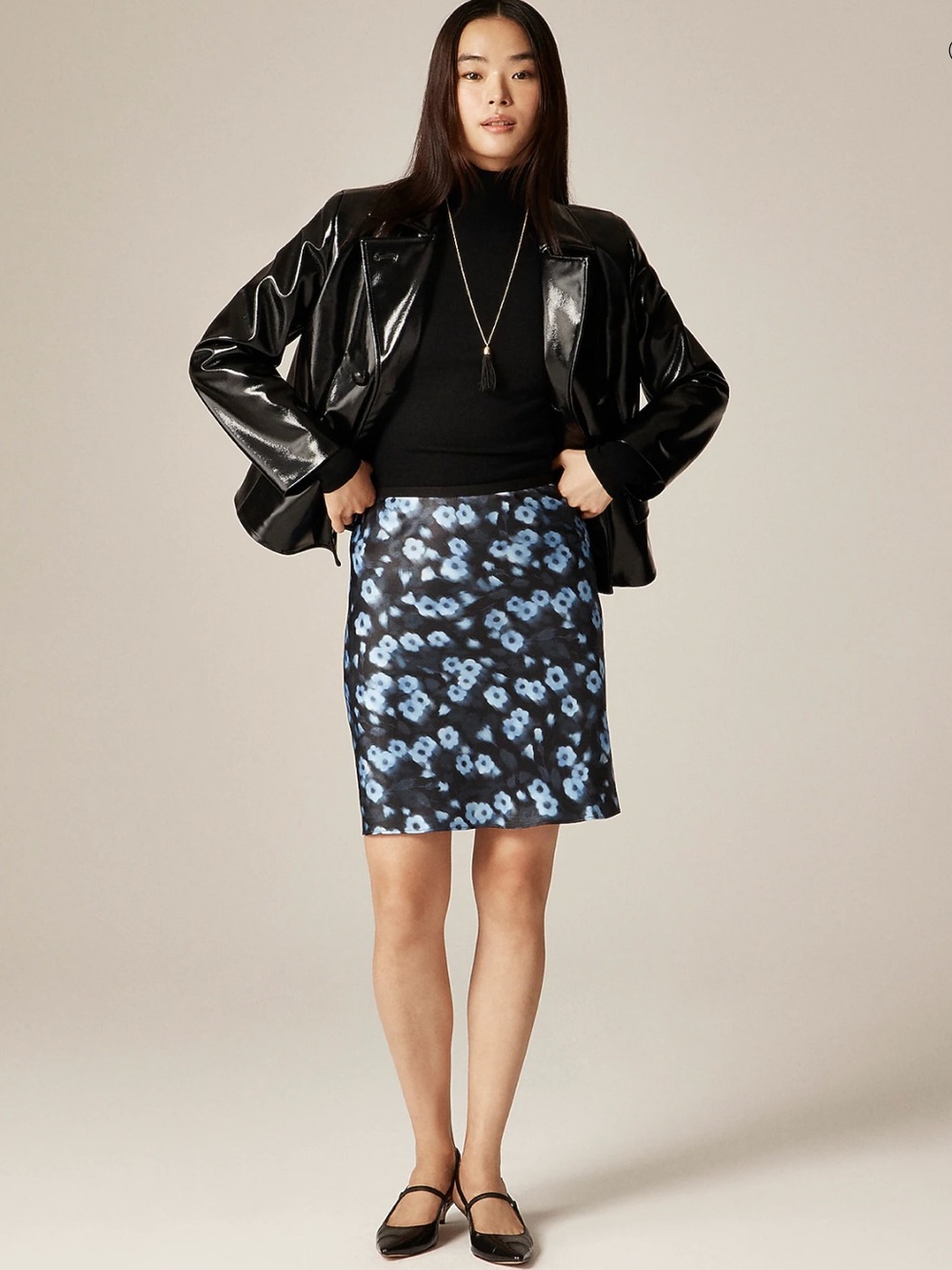 NWT J.Crew Gwen Knee Length Slip Skirt in Blurry Floral Lust M
